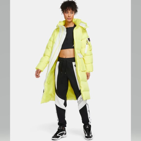 Jordan Down Filled Puffer Parka Jacket Lemon/Neon size XS NWT - Picture 1 of 16